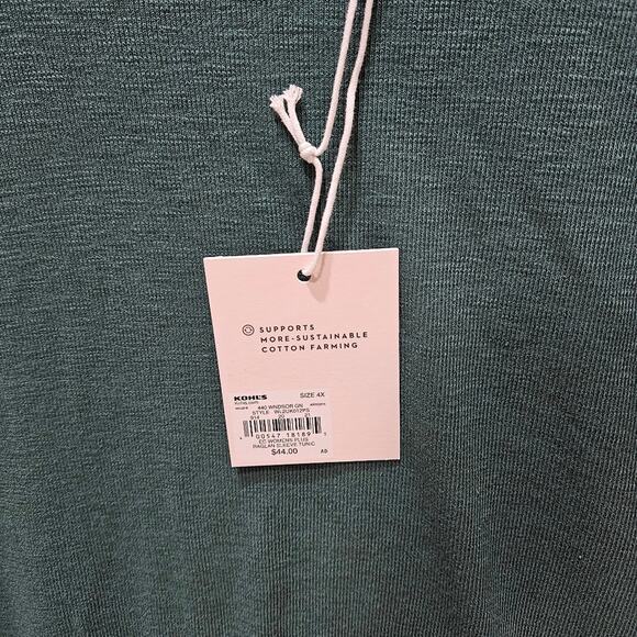 Lauren Conrad LC Green Sweater Ribbed Ruffled Long Sleeve Size 4X - Picture 3 of 7